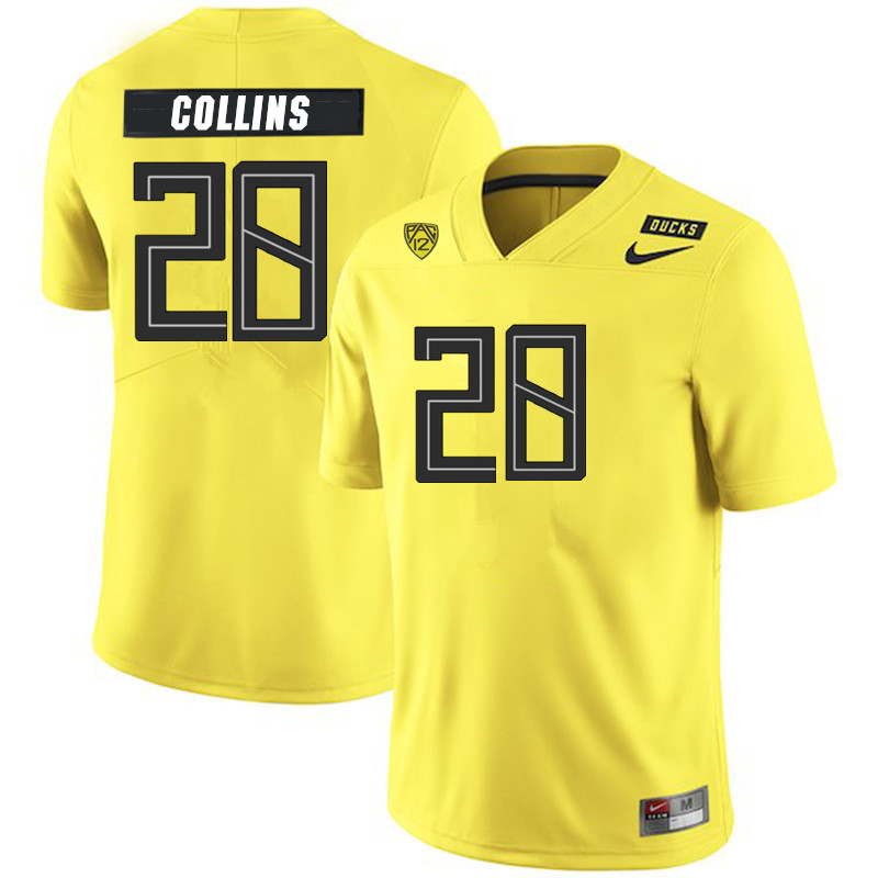 2019 Men #28 Justin Collins Oregon Ducks College Football Jerseys Sale-Yellow - Click Image to Close